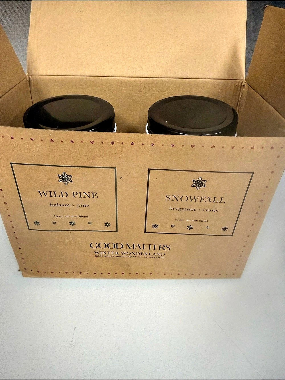 Good Matters Winter Wonderland Wild Pine & Snowfall Candle Set NWT